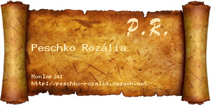 Peschko Rozália névjegykártya